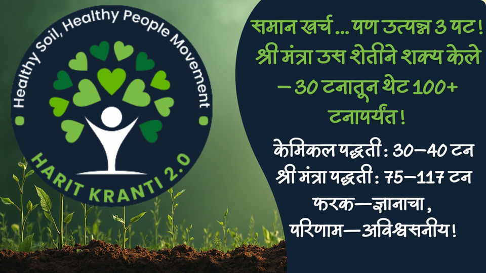 समान खर्च… पण उत्पन्न 3 पट! श्री मंत्रा उस शेतीने शक्य केले – 30 टनातून थेट 100+ टनापर्यंत!